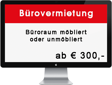 Bürovermietung, Büroraum möbliert oder unmöbliert